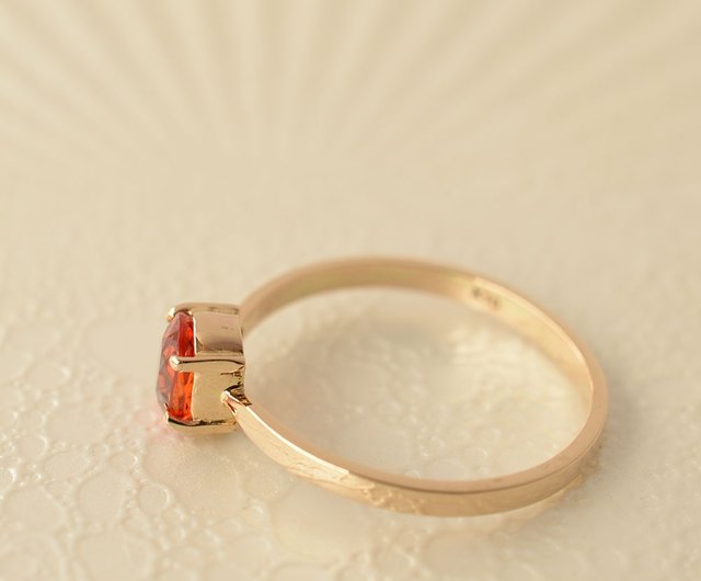 K10ピンクゴールド　天然オレンジサファイア　リング サファイアリング オレンジサファイア K10 - ショップ JEWELRY and