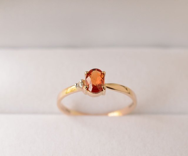 サファイアリング オレンジサファイア K10 - ショップ JEWELRY