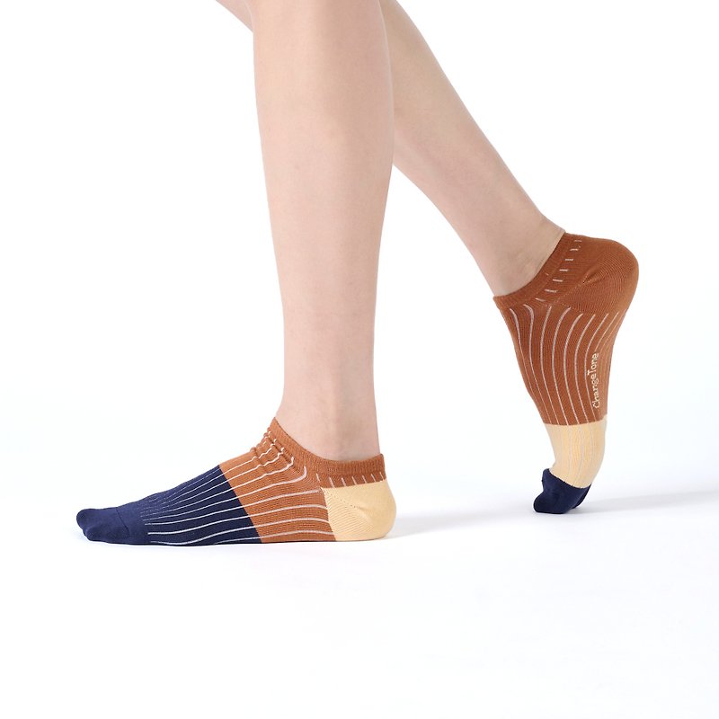Four Arithmetic Operations/Ka Zhang (F)-MIT Design Ankle Socks - Socks - Cotton & Hemp Brown