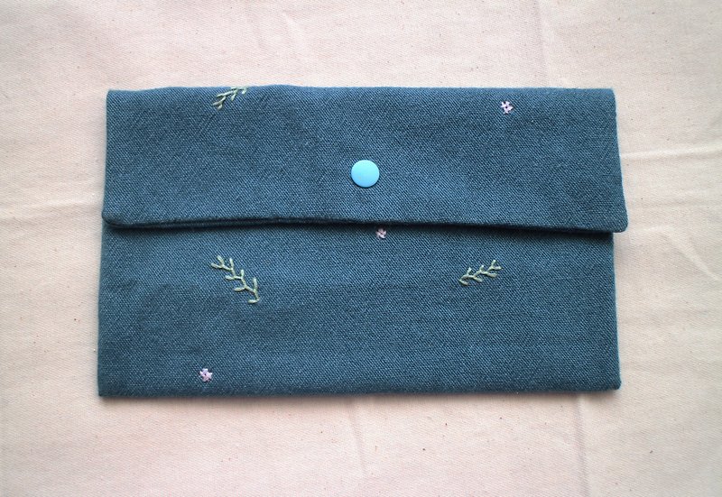 Cotton Linen Embroidered Flat Cloth Bag Passbook Bag - Other - Thread 