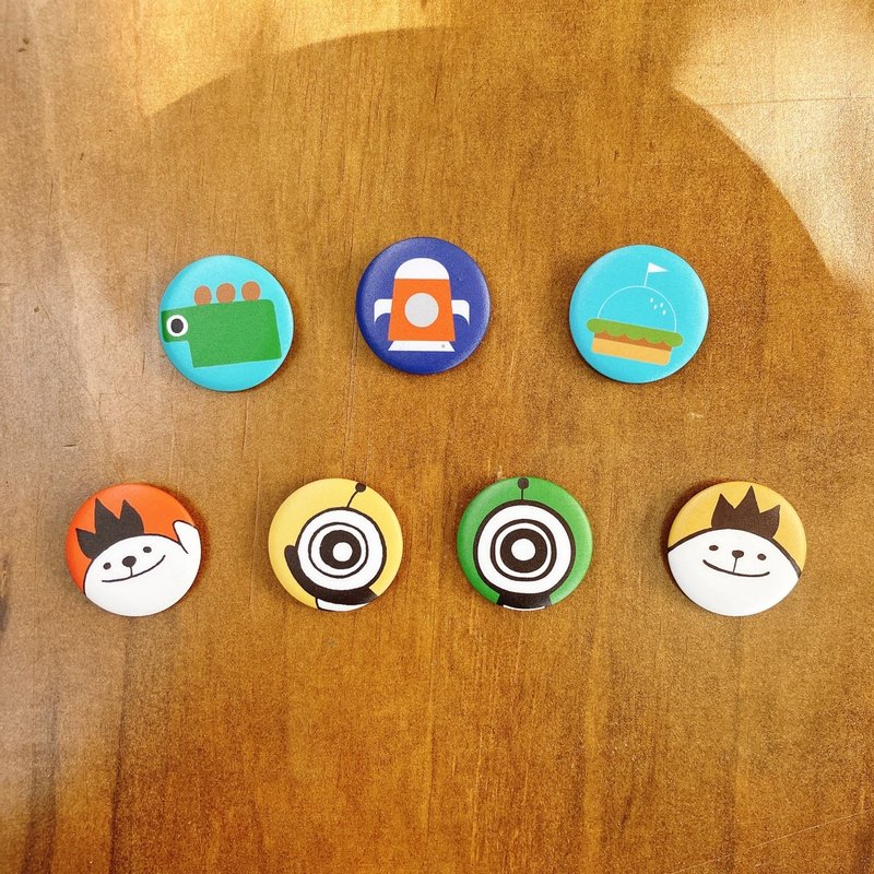 [Matte/Badge/Pin] EE Planet-Cute Characters and Objects 32mm / 7 styles in total - เข็มกลัด/พิน - วัสดุอื่นๆ หลากหลายสี