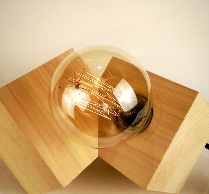 "CL Studio" [multi-angle changes placed geometric box side cedar for lampholders] / S-176 - Lighting - Wood 