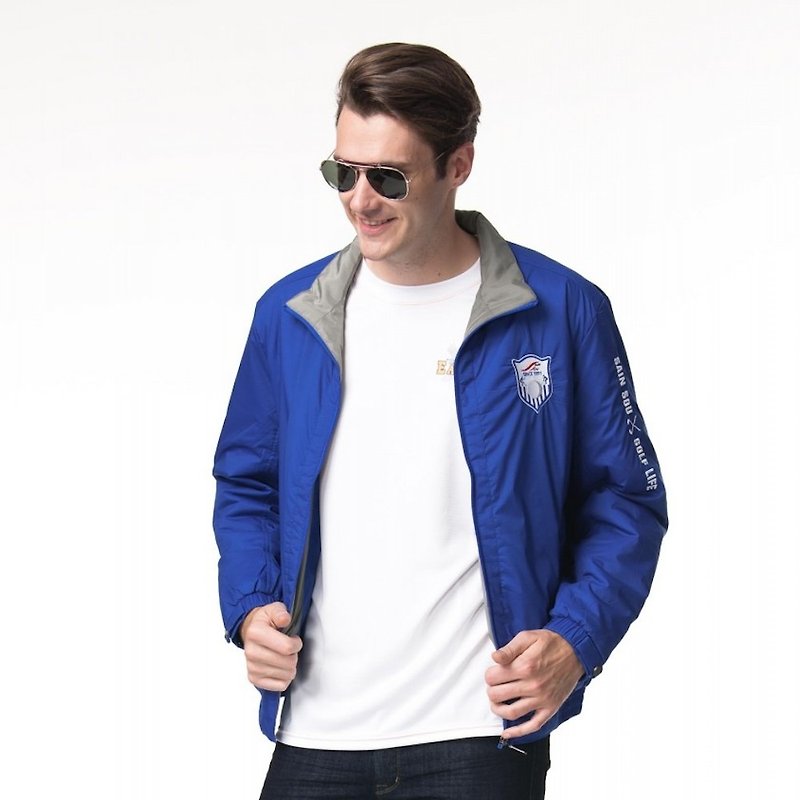 Sporty wind golf cotton jacket Christmas exchange gift - Men's Coats & Jackets - Nylon Blue