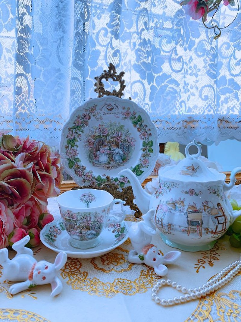 Royal Doulton皇家道爾頓野薔薇村老鼠搬家夏天限量花茶杯兩件組 - 其他 - 瓷 多色