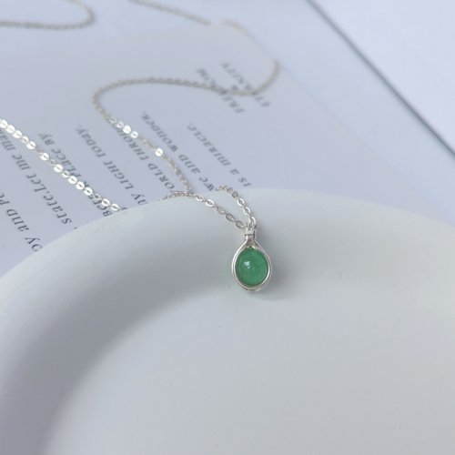 LynnJewelry A貨緬甸翡翠吊墜 五月生辰石果綠小圓翡翠 純銀翡翠項鍊吊墜