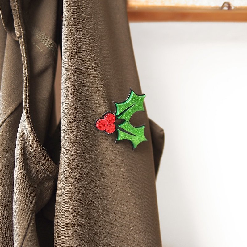 Christmas flower brooch - เข็มกลัด - อะคริลิค สีเงิน