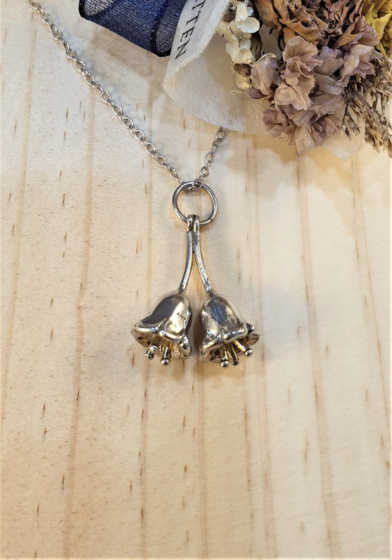 【JE Hand Made】Handmade 925 sterling silver necklace lily of the valley - สร้อยคอ - เงินแท้ สีเงิน