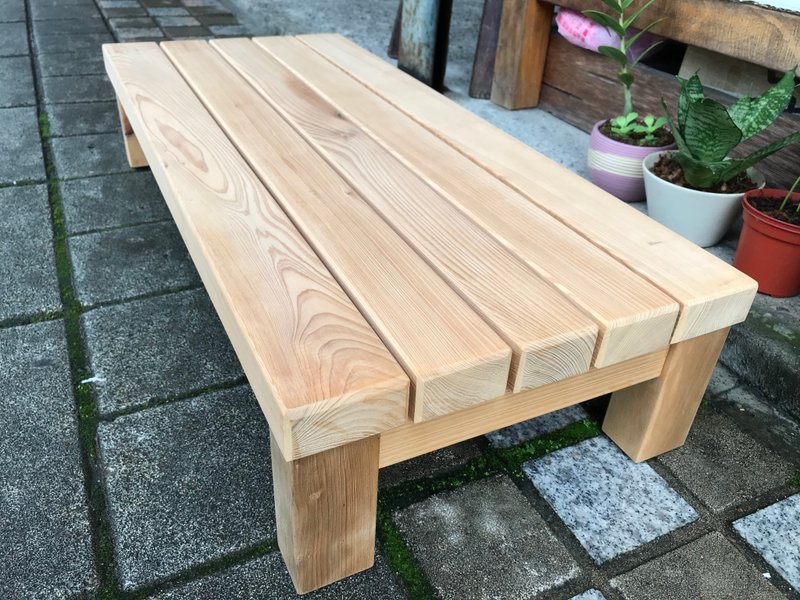 Taiwanese cypress handmade mortise-and-tenon raised bench - เก้าอี้โซฟา - ไม้ 