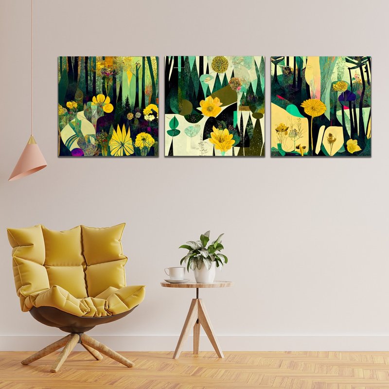 Forest of Flowers--AI Art - Digital Portraits, Paintings & Illustrations - Other Materials Multicolor