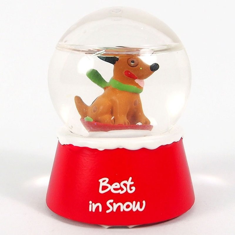 ミニスノーボール - 犬のスキー[ホールマークギフトクリスマスシリーズ] - 置物 - その他の素材 レッド