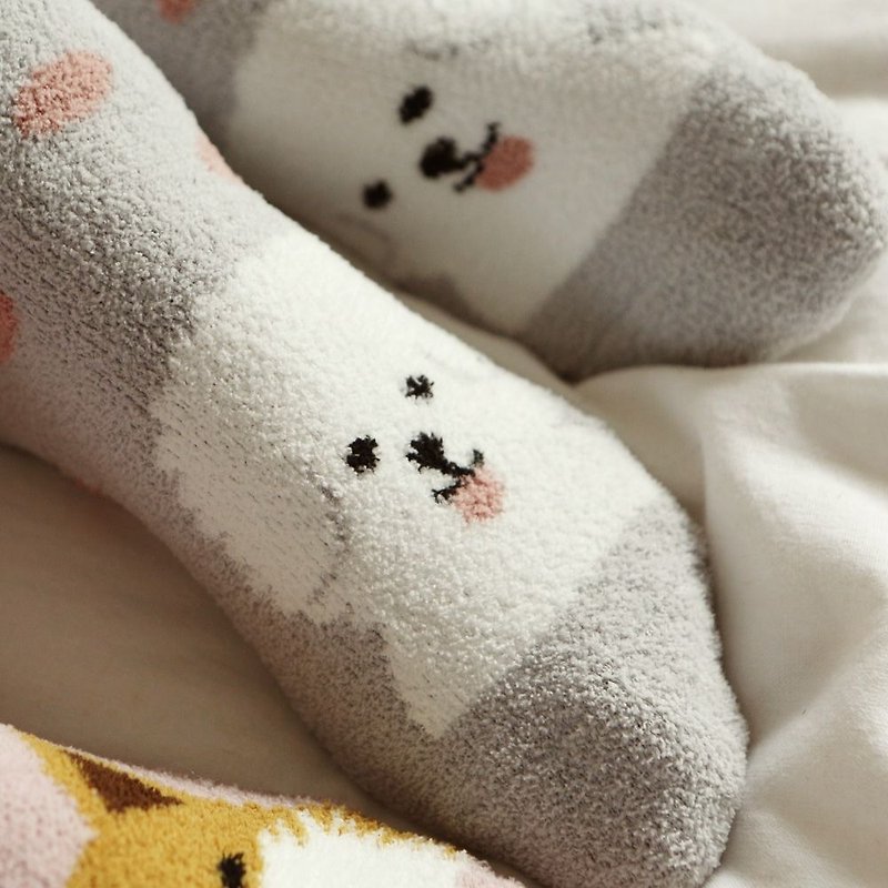 聖誕禮-一起冬眠動物睡眠襪-04比熊犬,E2D18986 - 襪子 - 棉．麻 灰色