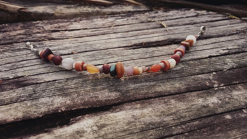 Midsummer remaining fruit composite material bracelet fruit Gobi stone arc arc - Bracelets - Other Materials Multicolor