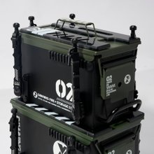 ミリタリー BOX キャンプ　旅行　レジャー Large｜グリーン×黒】Storage Dog Picnic Box｜グリーン
