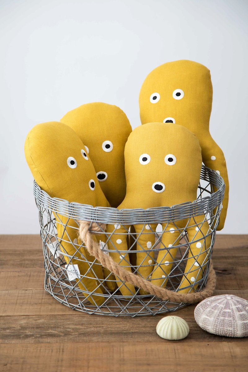 Penghu Small Octopus Doll Pillow Single - Pillows & Cushions - Cotton & Hemp Yellow
