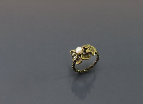 Maple jewelry design 花系列-花漾組合黃銅戒