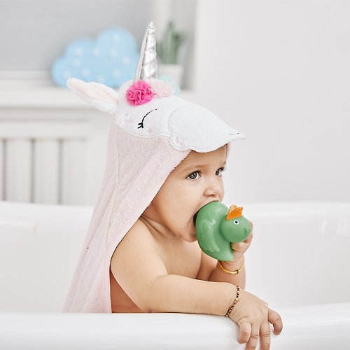 日安朵朵 Hudson Baby 純棉嬰幼兒童動物造型連帽浴巾