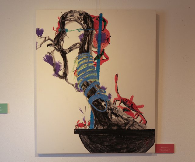 日本画】藤色の松とスイカニ - ショップ いろとりどりのゆめ ポスター