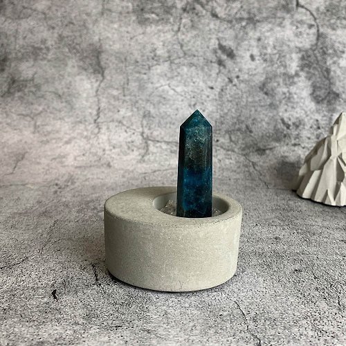 璃珠 RIJU 水晶柱- 藍磷輝石 辦公室療癒微景觀 裝置擺飾 一物一圖