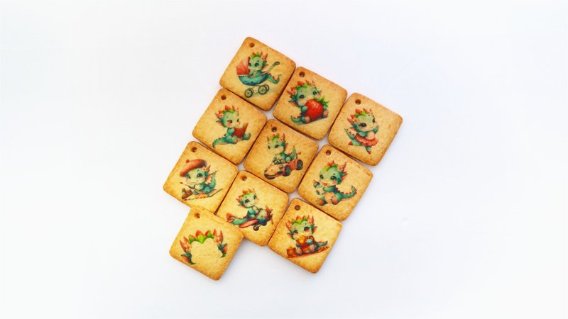 [Queen of Biscuits] Longbao/frosting/saliva-collecting biscuits/exclusive dragon pattern/customized baby name - Handmade Cookies - Fresh Ingredients 