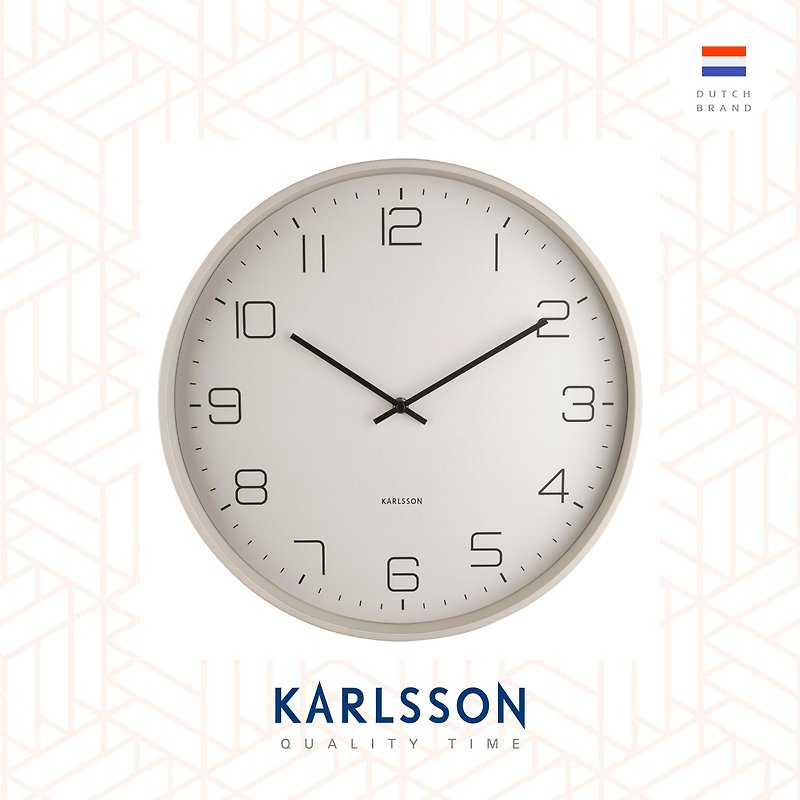 Karlsson, Wall clock Lofty matt warm grey, design by Design Armando Breeveld - นาฬิกา - โลหะ สีเทา