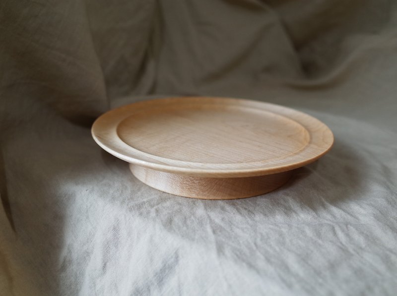 楓木矮座圓盤 - 盤子/餐盤/盤架 - 木頭 咖啡色