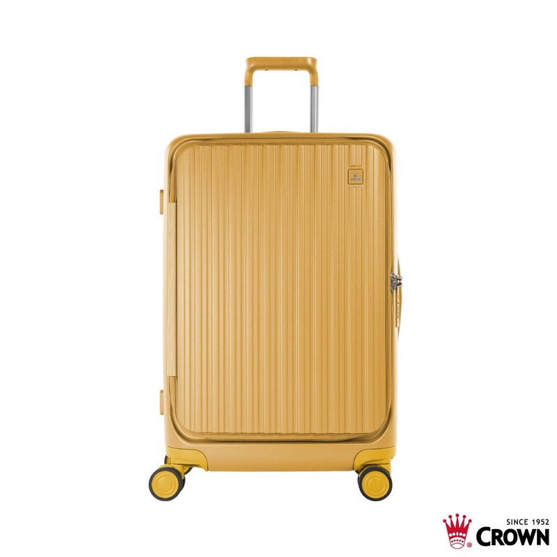 【CROWN】29吋 BOXY 前開框架拉桿箱 託運箱  黃色 - 行李箱/旅行袋 - 塑膠 黃色