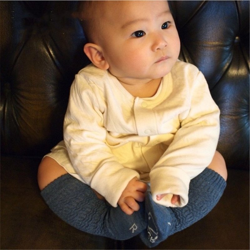 日本製Knock Knock 有機棉抗菌防臭及膝兒童襪 寶寶襪 - 嬰兒襪子 - 棉．麻 多色