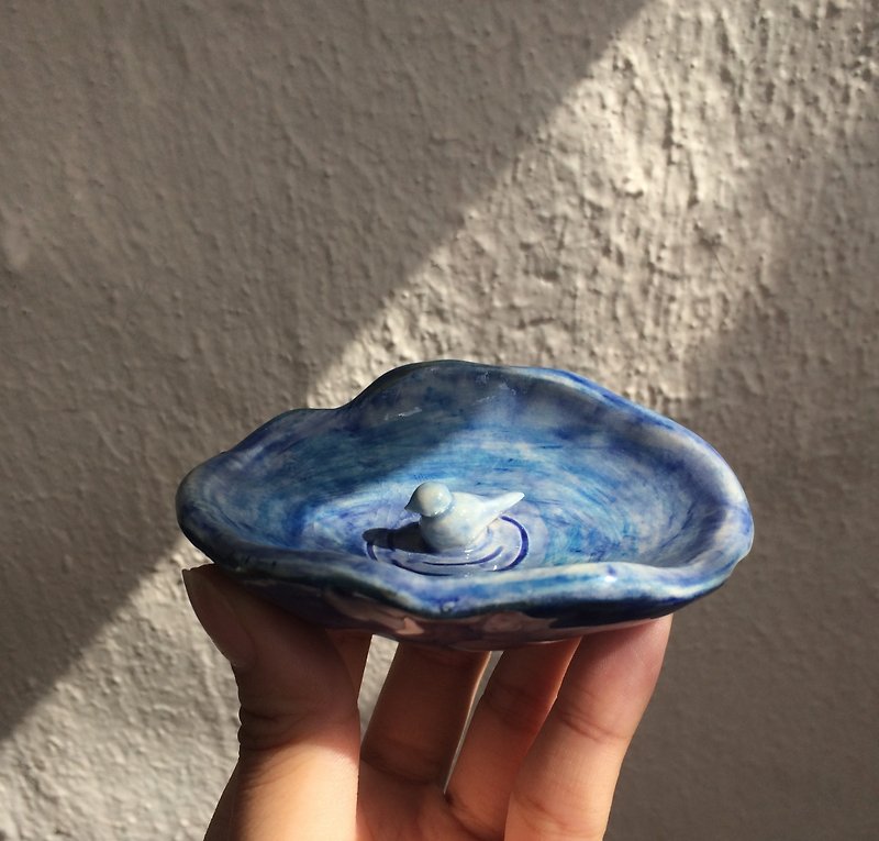 藍鳥 陶瓷小碟 - 裝飾/擺設  - 陶 藍色