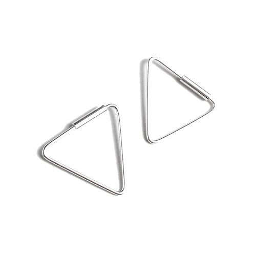 Miss Maru Jewellery 瘋狂幾何 | 極簡(中)三角形幾何925純銀線耳針耳環