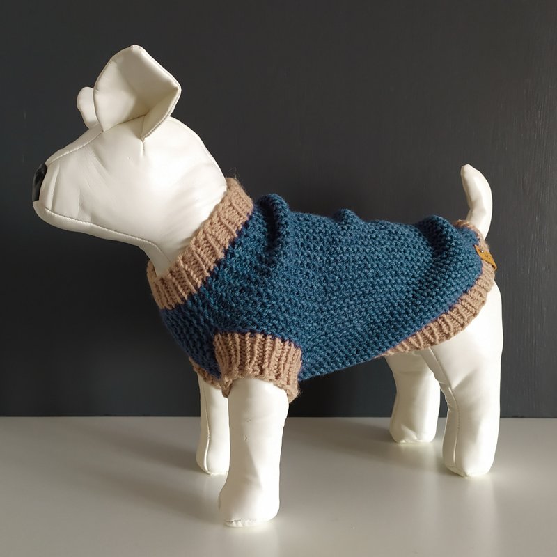 Knitted blue warm sweater for dogs - Clothing & Accessories - Other Materials Blue