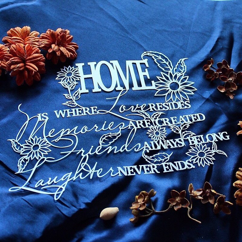 Custom HOME QUOTE HOUSEWARMING GIFT Handmade Paper Cutting - Items for Display - Paper Multicolor