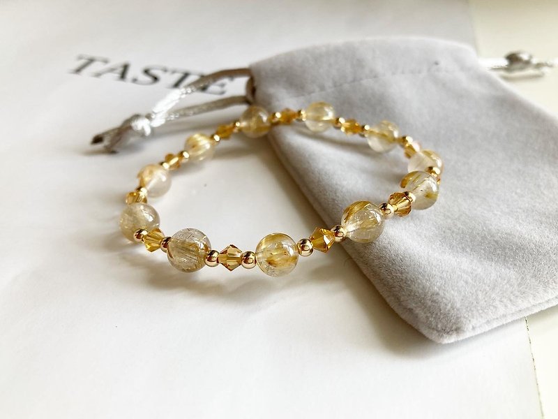 Lucky must-have golden titanium crystal bracelet - Bracelets - Crystal 