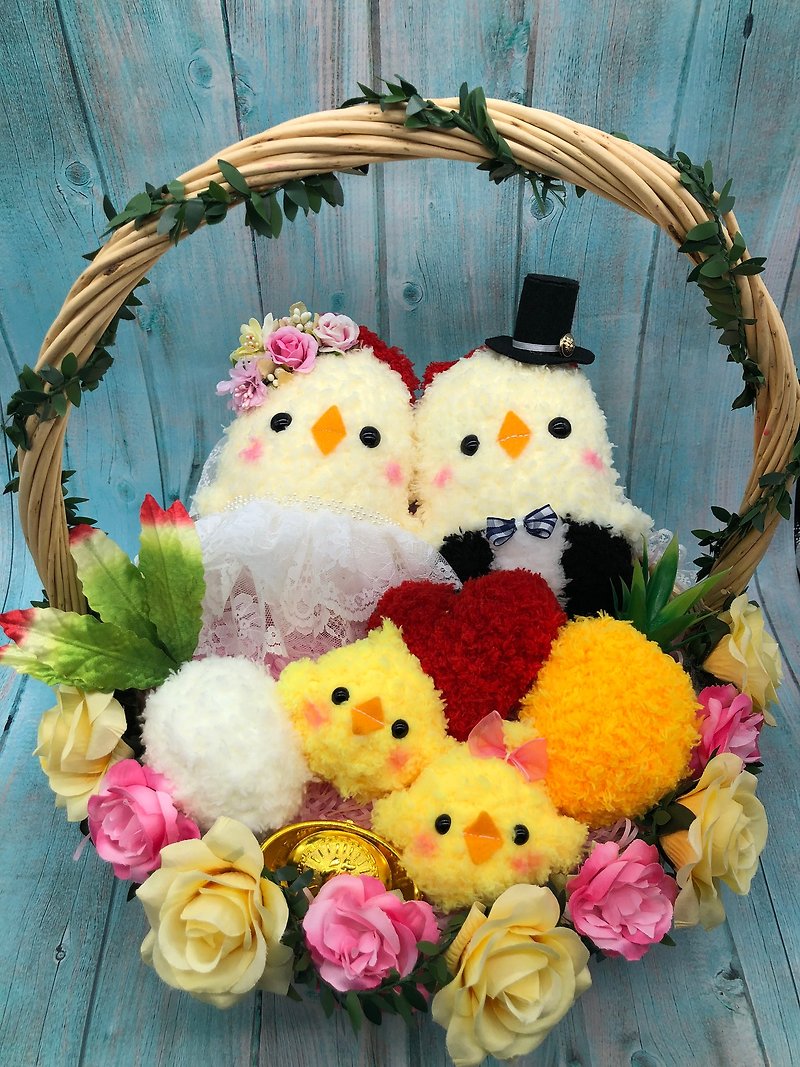 Cute wool woven belt road chicken doll wedding engagement wedding small things wedding supplies - Items for Display - Polyester White