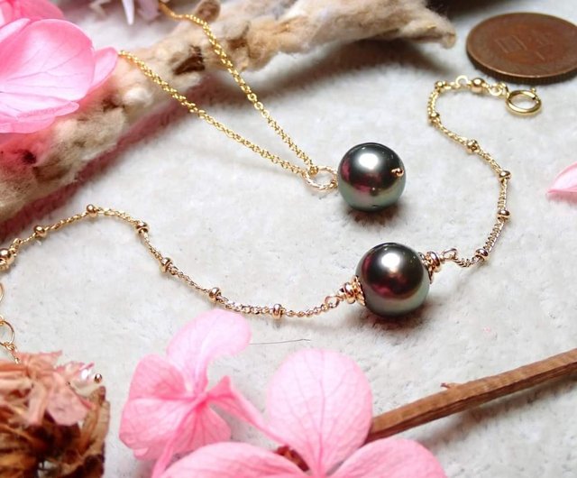 タヒチ産黒蝶彫刻手作りネックレス