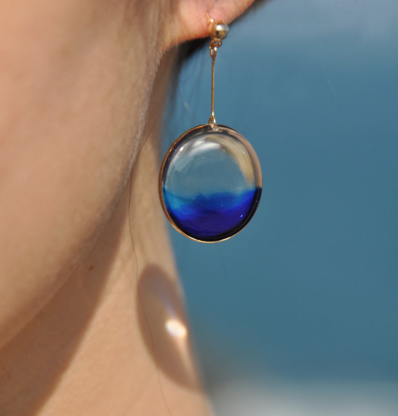 海 2.0 - 耳環/耳夾 - 樹脂 藍色
