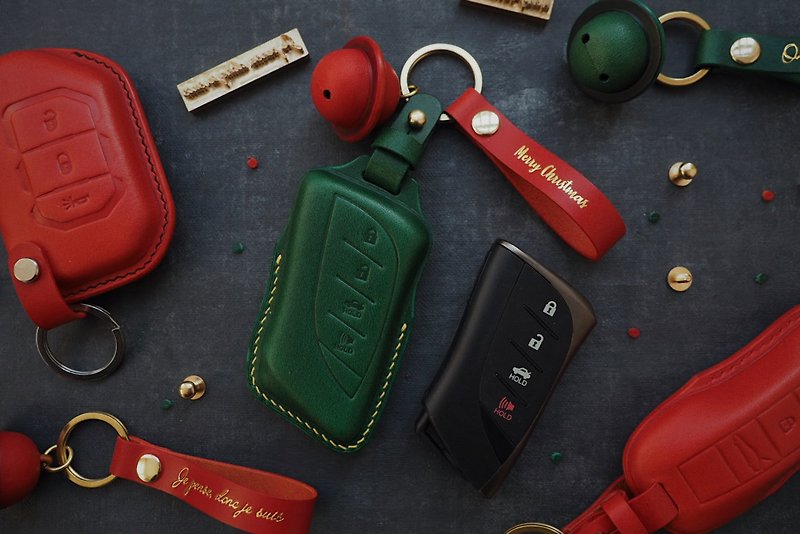 雷克薩斯Lexus車鑰匙套 純手工牛皮 顏色款式客製化 訂製刻字禮物 - 鑰匙圈/鎖匙扣 - 真皮 多色