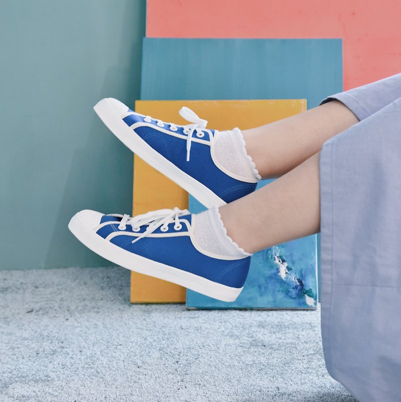 hope Hawaii shaved ice/women's shoes/casual shoes/canvas shoes - รองเท้าลำลองผู้หญิง - ผ้าฝ้าย/ผ้าลินิน สีน้ำเงิน