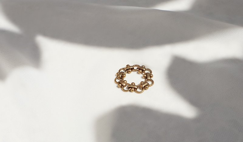 Yuandi wishing symbol 1010 angel prayer ring - แหวนทั่วไป - ทองแดงทองเหลือง สีทอง