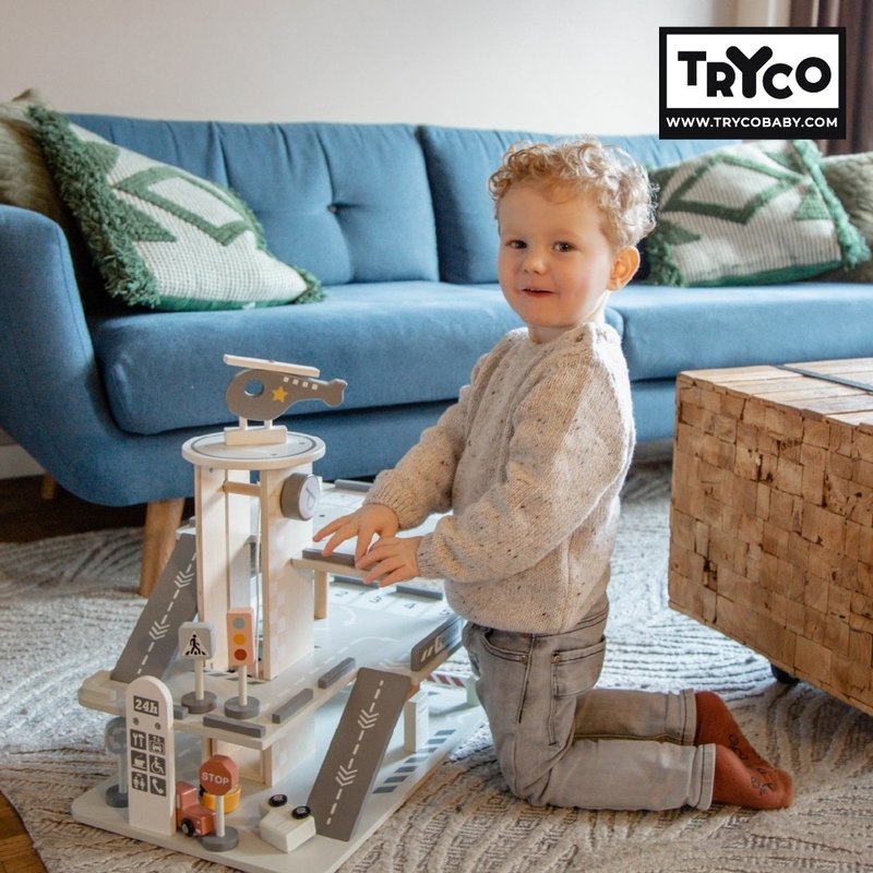 Out of stock - Taiwan home delivery only [Tryco] Large wooden parking lot - Kids' Toys - Wood Multicolor