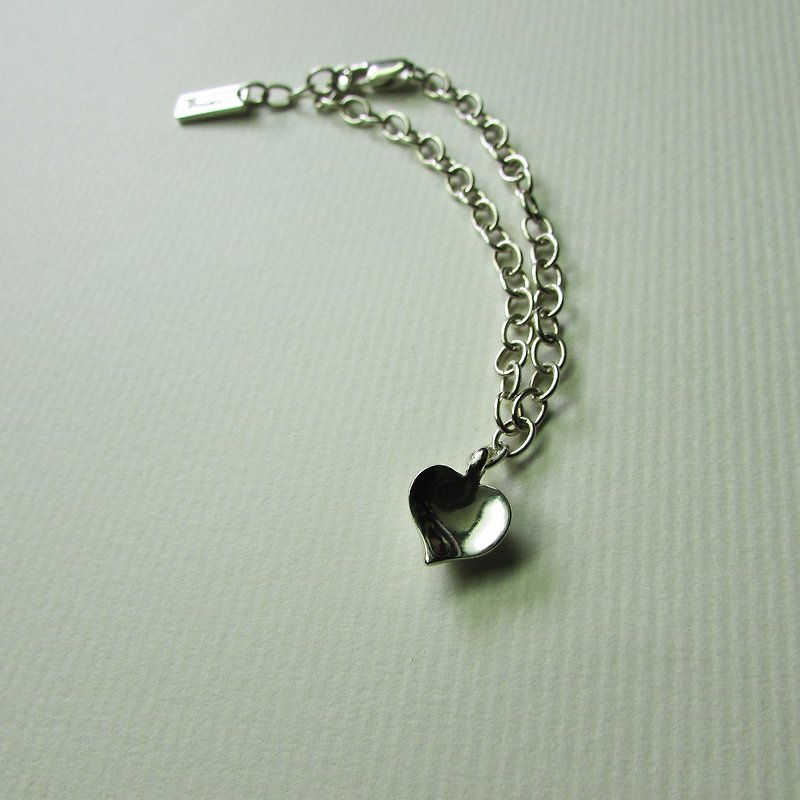 succulent heart bracelet | mittag jewelry | handmade and made in Taiwan - Bracelets - Silver Silver