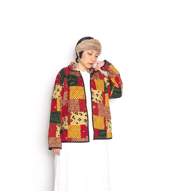 碎花拼接。雙面穿古著花毯外套 (FJ 01) - 女大衣/外套 - 其他人造纖維 多色