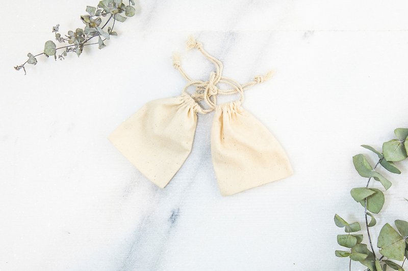 [Gift Packing] Small beam mouth cotton bag 2 pieces simple and simple - Toiletry Bags & Pouches - Cotton & Hemp Gold