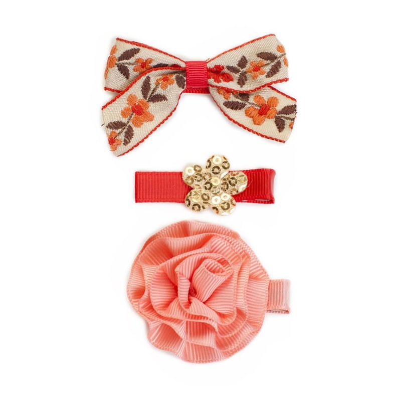 英國Ribbies 綜合緞帶3入組-Annabelle  寶寶髮夾 - 髮夾/髮圈 - 聚酯纖維 