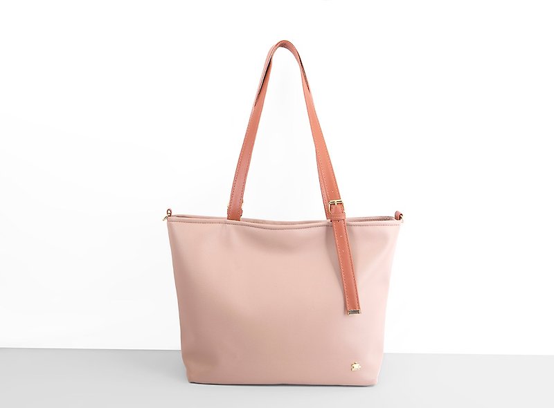 [CLM] Vegan Leather/Made in Taiwan/Classic Tote Bag-Rose Camel [Autumn and Winter New Fashion] - กระเป๋าแมสเซนเจอร์ - วัสดุกันนำ้ 