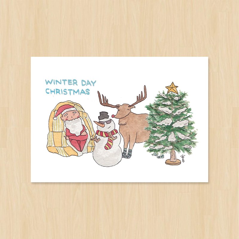Every day Christmas series / Christmas / full stop postcard - Cards & Postcards - Paper White