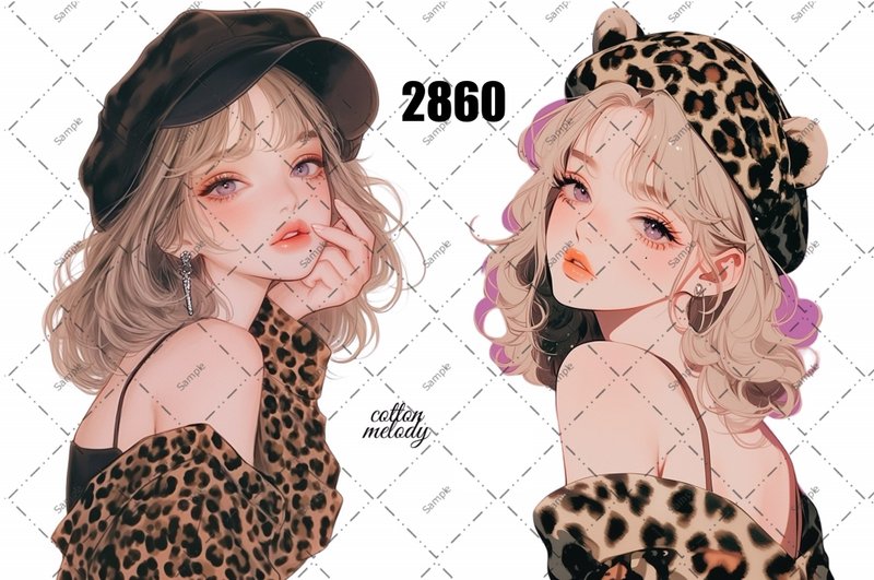 original sticker no.2860 人物ステッカー オリジナルステッカー オリジナル人物ステッカー 装飾ステッカー cotton melody - 貼紙 - 紙 