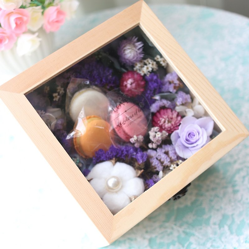 璎珞Manor*C*Dry flower box / eternal flower dry flower / gift preferred / macaron flower box - ช่อดอกไม้แห้ง - พืช/ดอกไม้ 