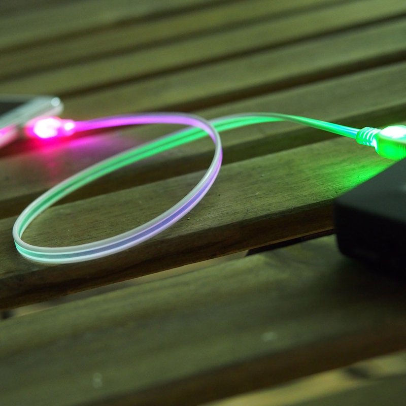彩虹光纖USB發光傳輸線10條組 - 行動電源/充電線 - 紙 白色