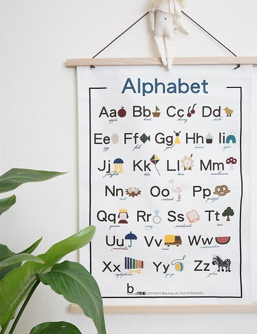 Bonbies Bonbies 兒童學習掛布 | 復古英文字母 復古 A to Z| 壁飾 | 裝飾