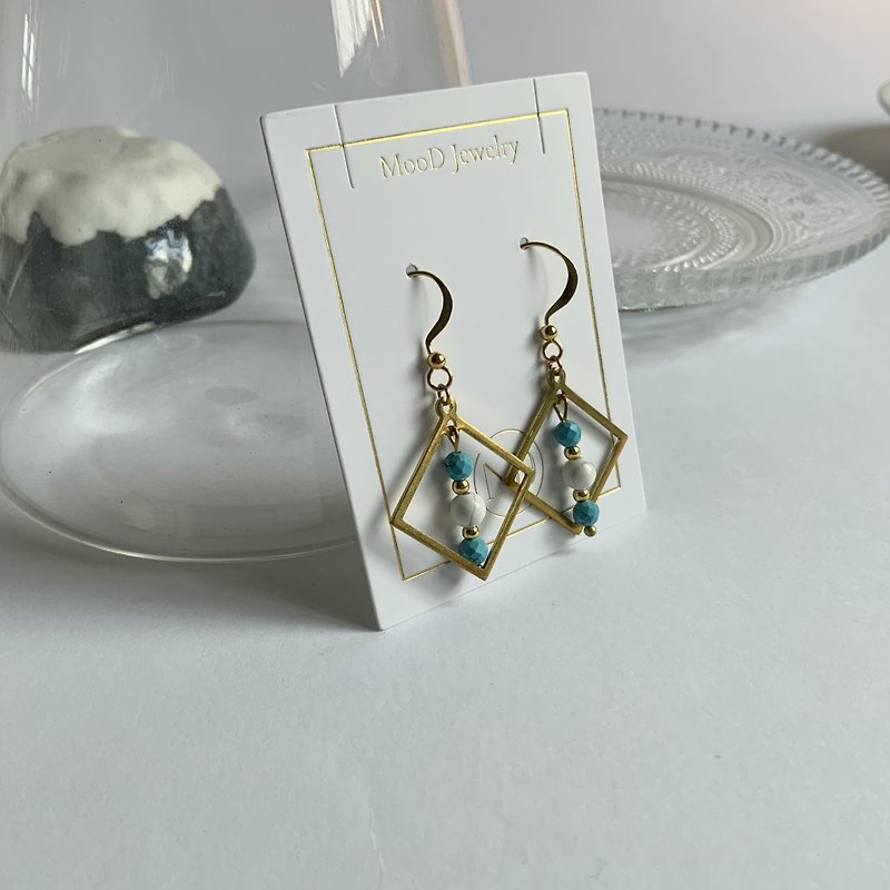 【Freedom】turquoise earrings - Earrings & Clip-ons - Jade Green